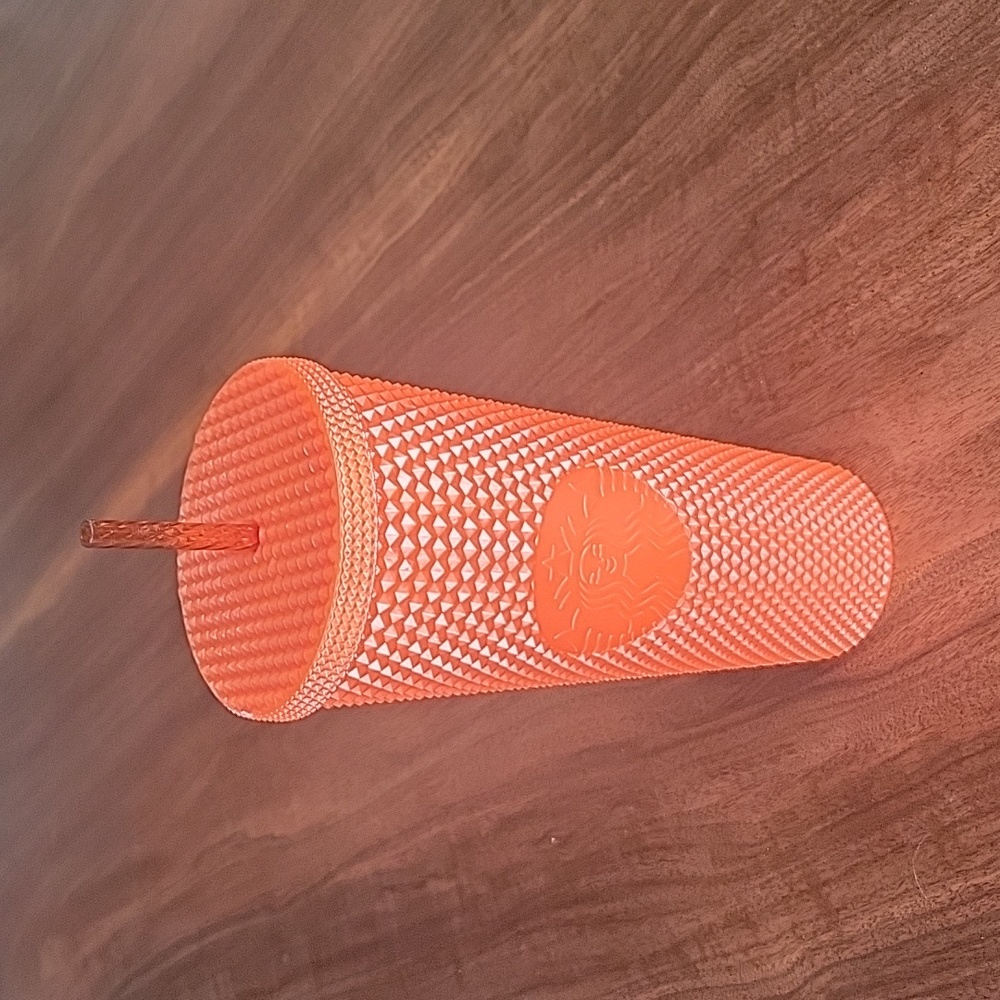 Starbucks Thailand Orange Bling 2022 24oz studded cup.